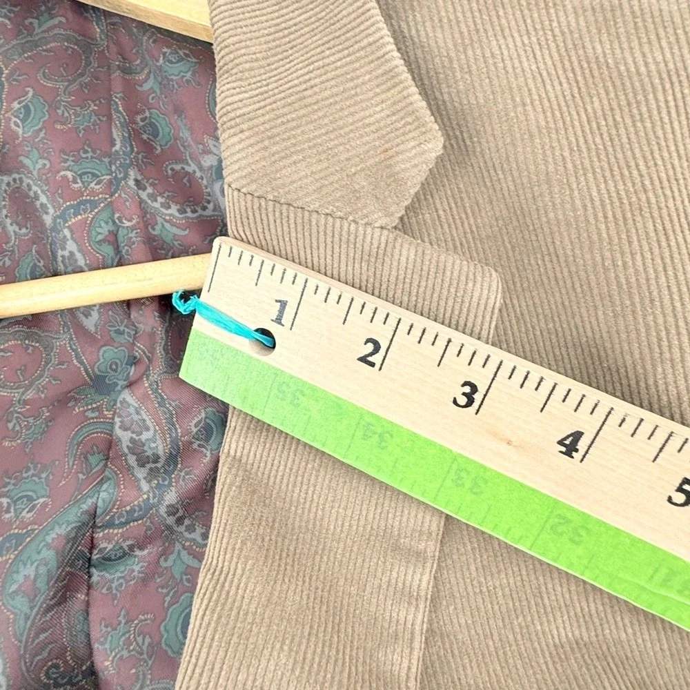 Lauren Ralph Lauren Tan Wale Corduroy Blazer Jacket Mens 44R Paisley Lined